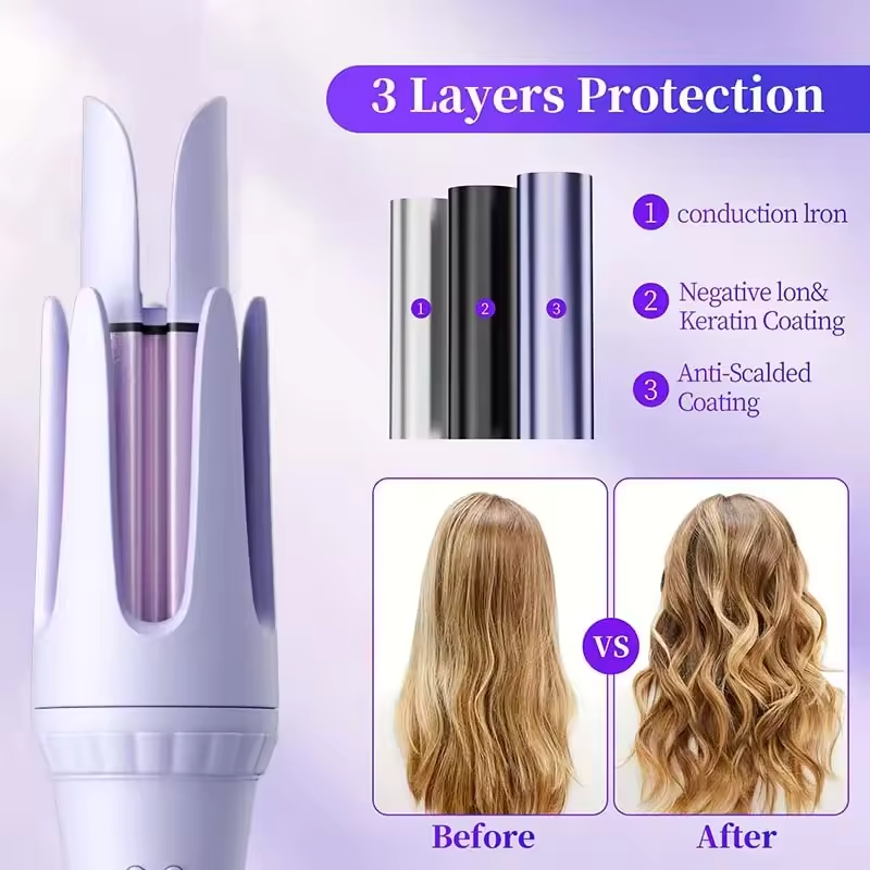 Automatic 360° Rotating Hair Curler Wand